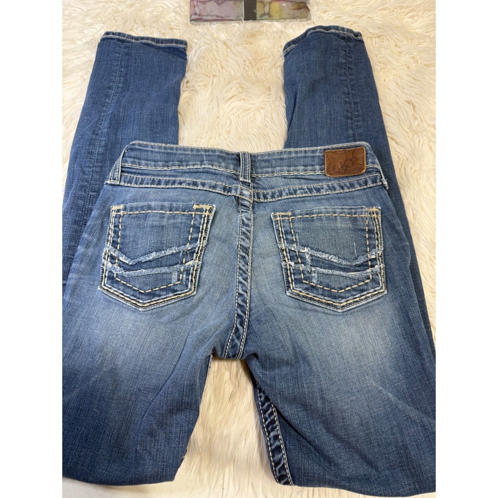 BKE Harper Skinny Jeans Womens 27x31.5 Medium Wash Embroidered Pockets Denim
